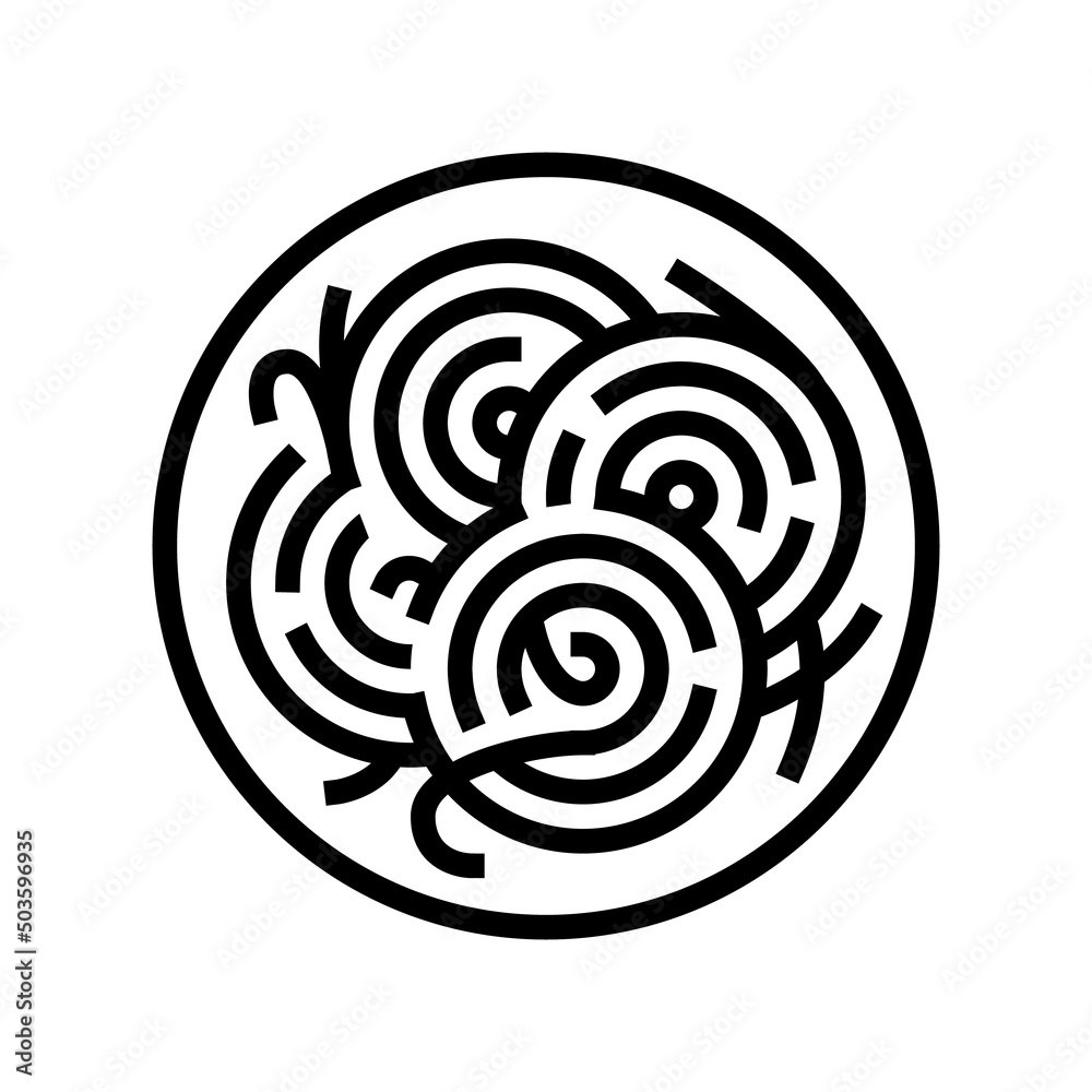 plate pasta line icon vector. plate pasta sign. isolated contour symbol black illustration plate pasta line icon vector. plate pasta sign. isolated contour symbol black illustration