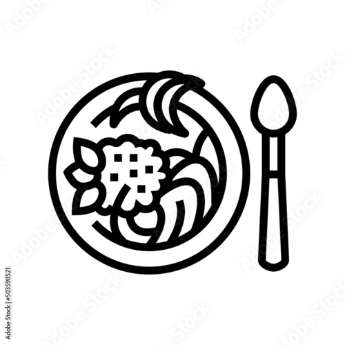 hot soup pasta line icon vector. hot soup pasta sign. isolated contour symbol black illustration