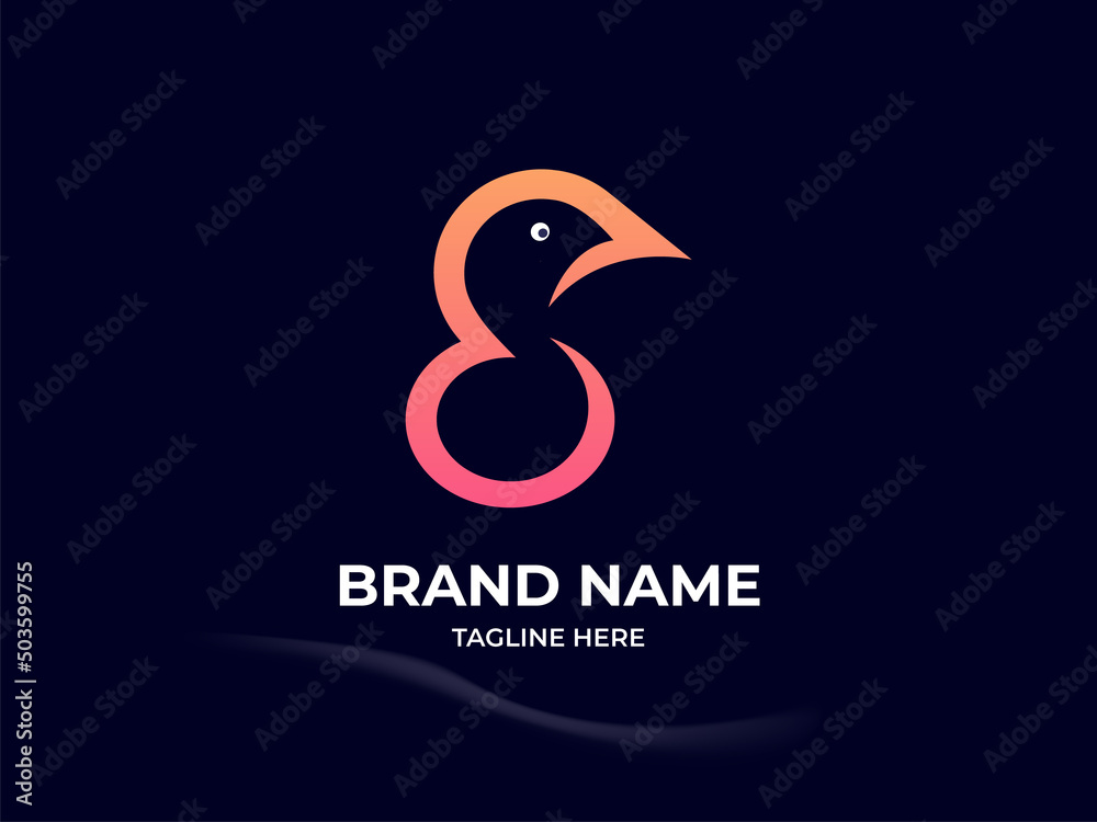 Modern Abstract Flying Bird Line Based Creative Fowl Logo Design Modern Abstract Flying Bird Line Based Creative Fowl Logo Design