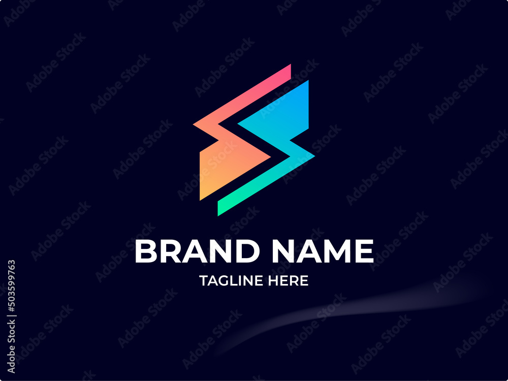 Modern S Gradient Initials Business Logo Design