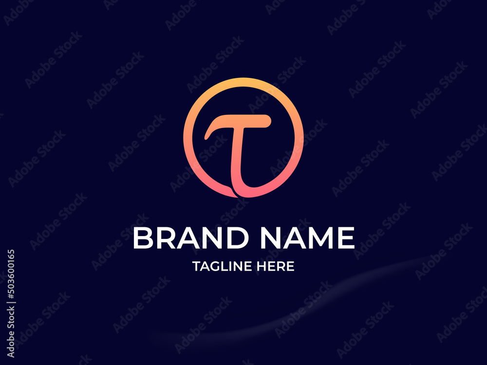 Modern Abstract Gradient Initials Letter T Business Logo Design