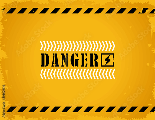 danger word in yellow background