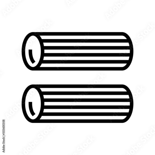 rigatoni pasta line icon vector. rigatoni pasta sign. isolated contour symbol black illustration