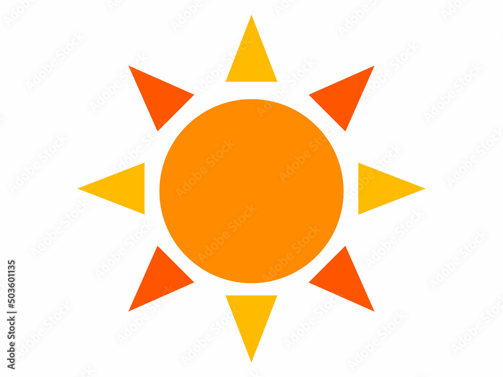 Simple and cute illustration of the sun Simple and cute illustration of the sun