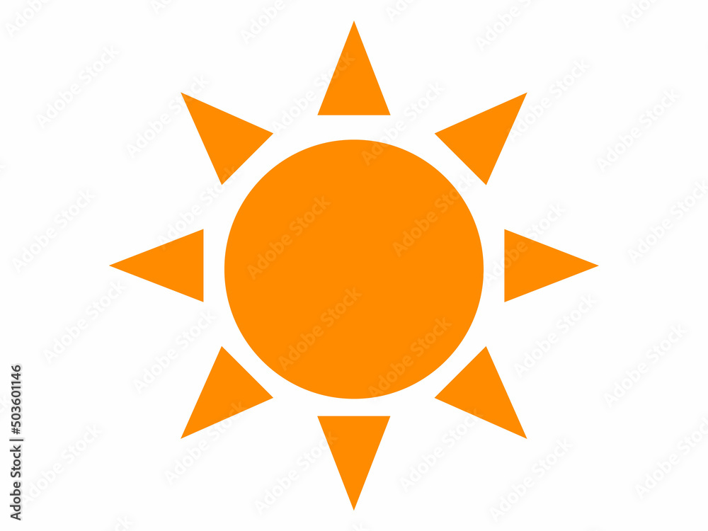 Simple and cute illustration of the sun Simple and cute illustration of the sun