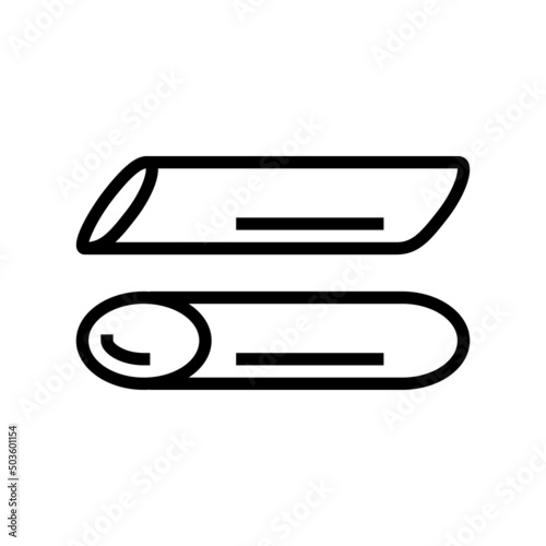 penne pasta line icon vector. penne pasta sign. isolated contour symbol black illustration