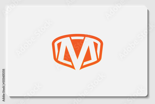 Logo design for automotive business. combination of the initials M and shield logo concept