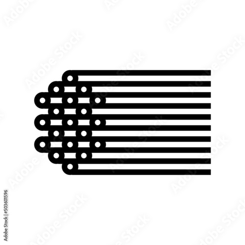 spaghetti pasta line icon vector. spaghetti pasta sign. isolated contour symbol black illustration