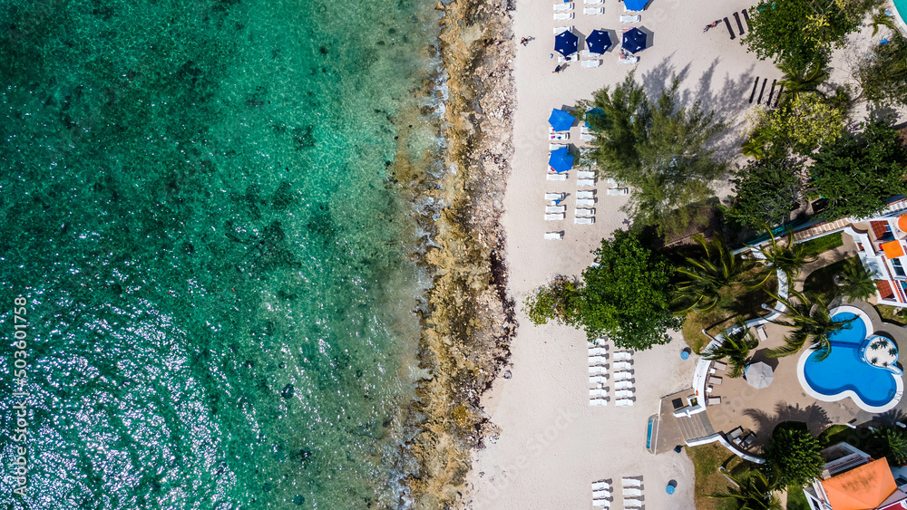 perfect dron view in Cozumel