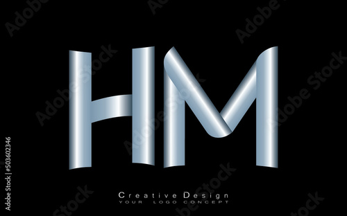 HM letter logo design template vector