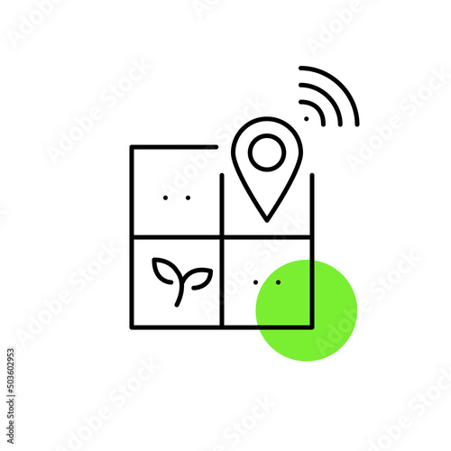 Smart farming using GPS satellite technologies. Pixel perfect, editable stroke icons