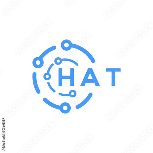 HAT technology letter logo design on white background. HAT creative initials technology letter logo concept. HAT technology letter design. 