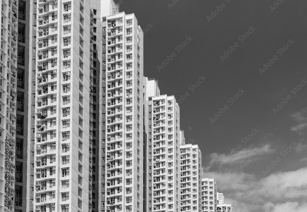 High rise residential building of public estate in Hong Kong city