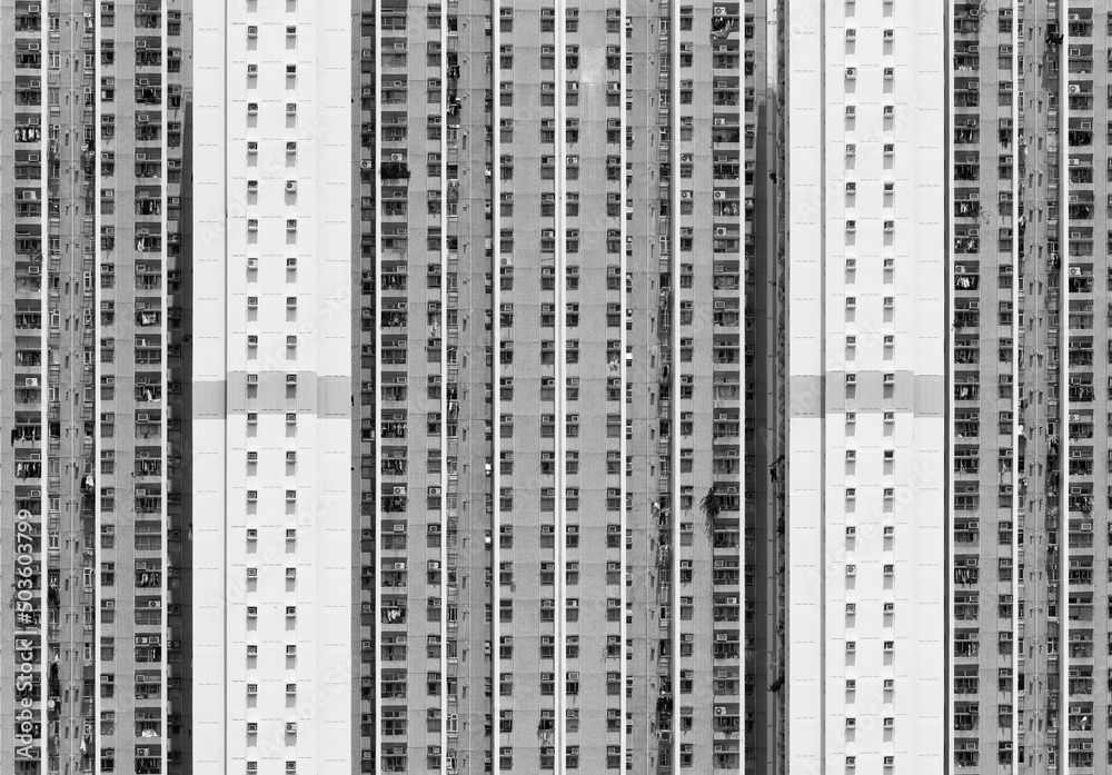 Exterior of high rise residential building of public Estate in Hong Kong