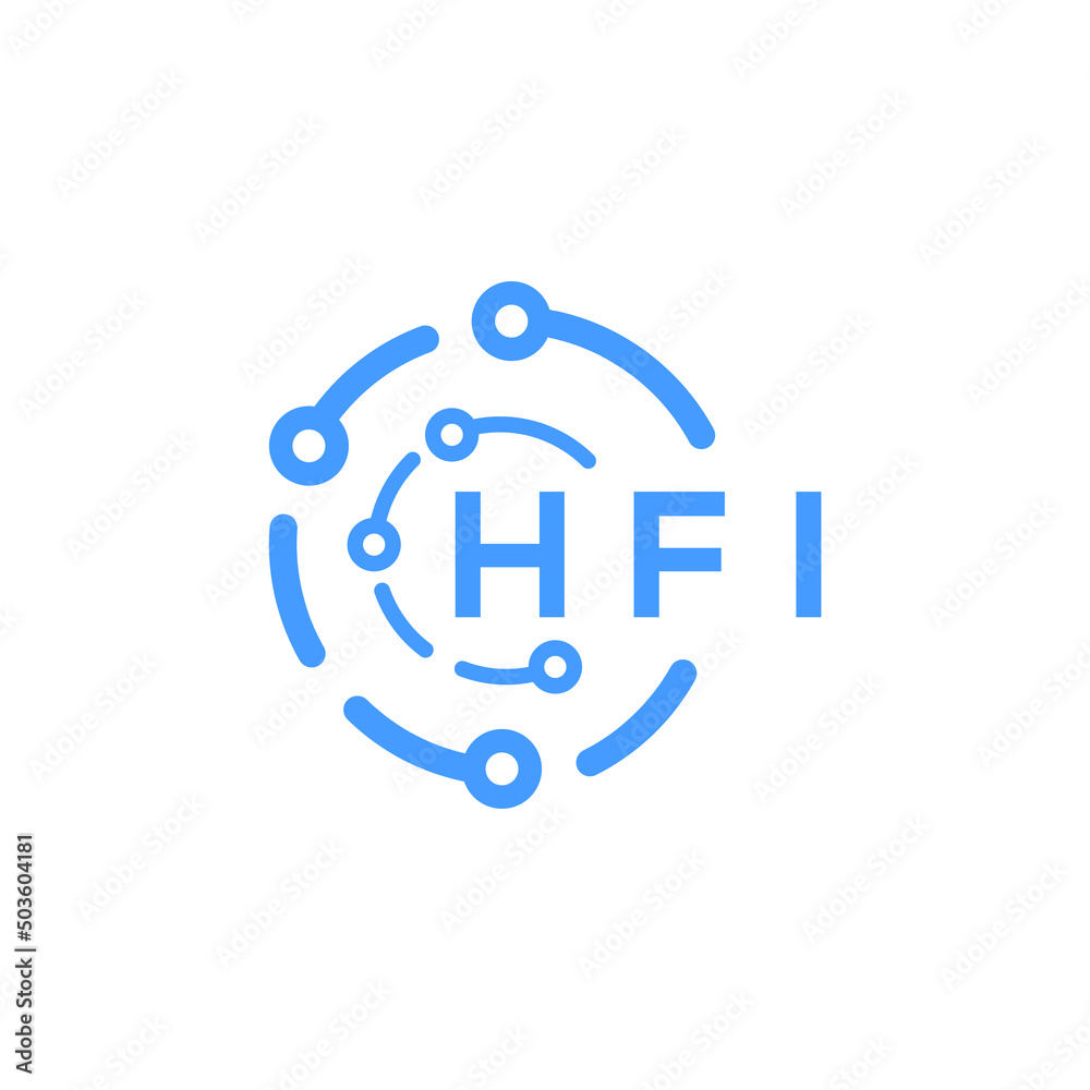 HFI technology letter logo design on white  background. HFI creative initials technology letter logo concept. HFI technology letter design.
