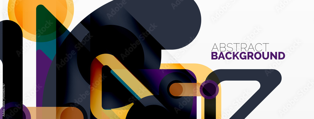 Geometric primitives. Lines, circles abstract background Geometric primitives. Lines, circles abstract background