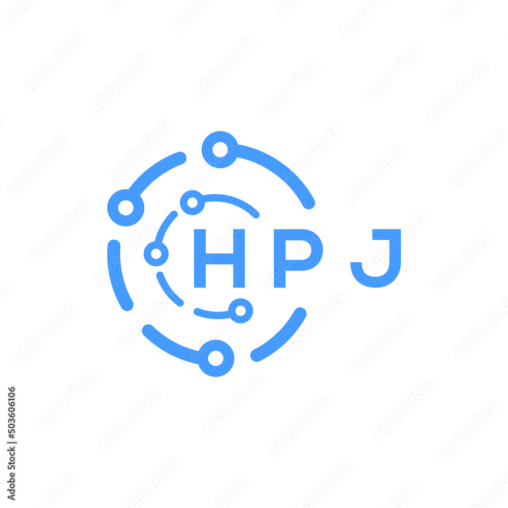 Fototapeta premium HPJ technology letter logo design on white background. HPJ creative initials technology letter logo concept. HPJ technology letter design. 