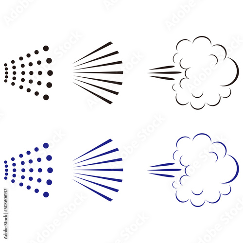 Spray cloud icon set on white background	