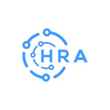 HRA technology letter logo design on white  background. HRA creative initials technology letter logo concept. HRA technology letter design.