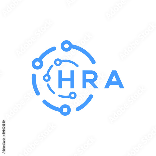 HRA technology letter logo design on white  background. HRA creative initials technology letter logo concept. HRA technology letter design. photo