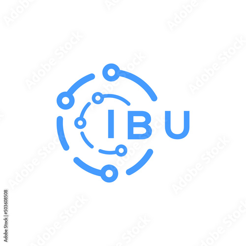 IBU technology letter logo design on white  background. IBU creative initials technology letter logo concept. IBU technology letter design.
 photo