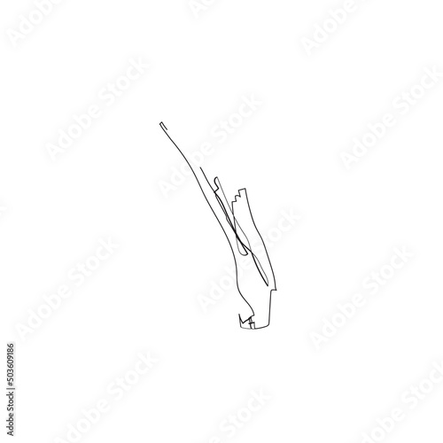 Continuous line drawing. Birds are flying falling to the floor. Bird logo. Illustration icon vector