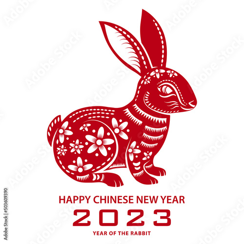 Happy Chinese new year 2023 Zodiac sign, year of the Rabbit