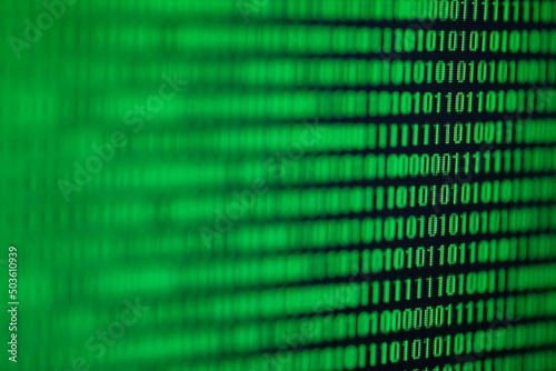 A stream of binary matrix code on the screen. numbers of the computer matrix. The concept of coding, hacker or mining of crypto-currency bitcoin. Vector illustration.