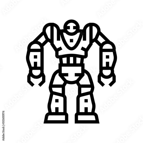 cyborg robot line icon vector. cyborg robot sign. isolated contour symbol black illustration