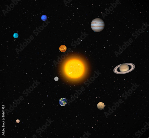 Solar System "Elements of this image furnished by NASA " 