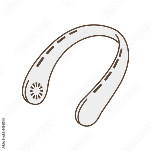 首掛けの扇風機のイラスト