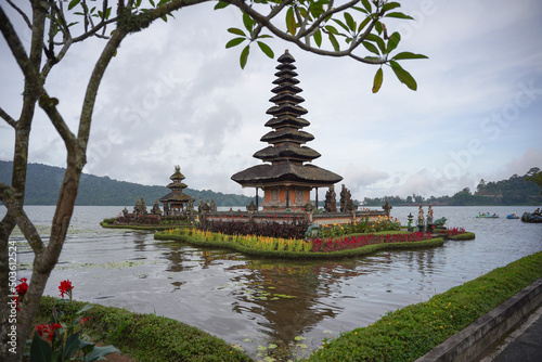 Beratan lake and its temple (Pura Ulun Danu Beratan) which located in Bali, Indonesia