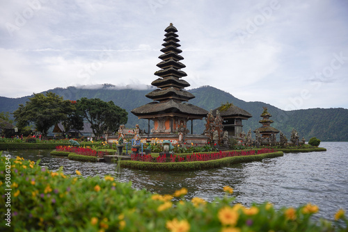 Beratan lake and its temple (Pura Ulun Danu Beratan) which located in Bali, Indonesia