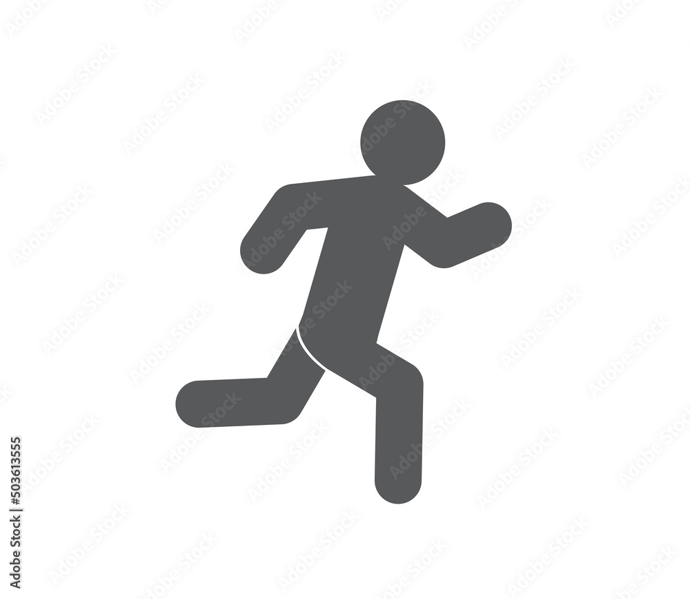 Running icon. Man fast run symbol. Vector illustration