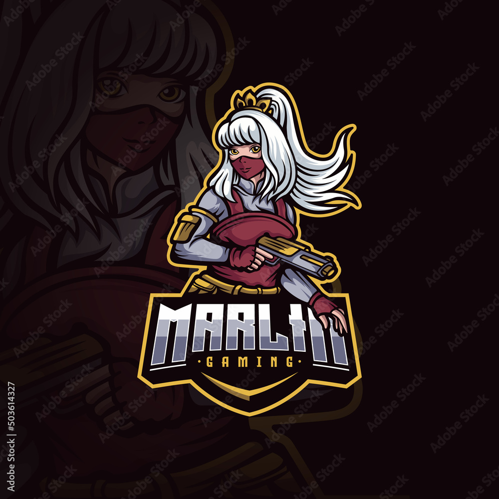 Obraz premium Shooter Girl Mascot Esport Logo Design Illustration
