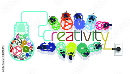 light bulbs cog - Creativity modern design.