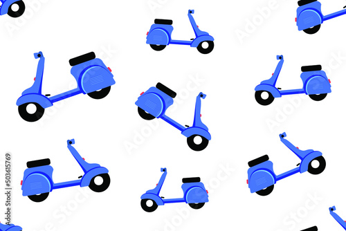 patterns of old style bike vector graphics, moped scooter, a two wheeler transportation