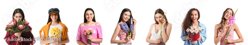 Set of pretty women with be...