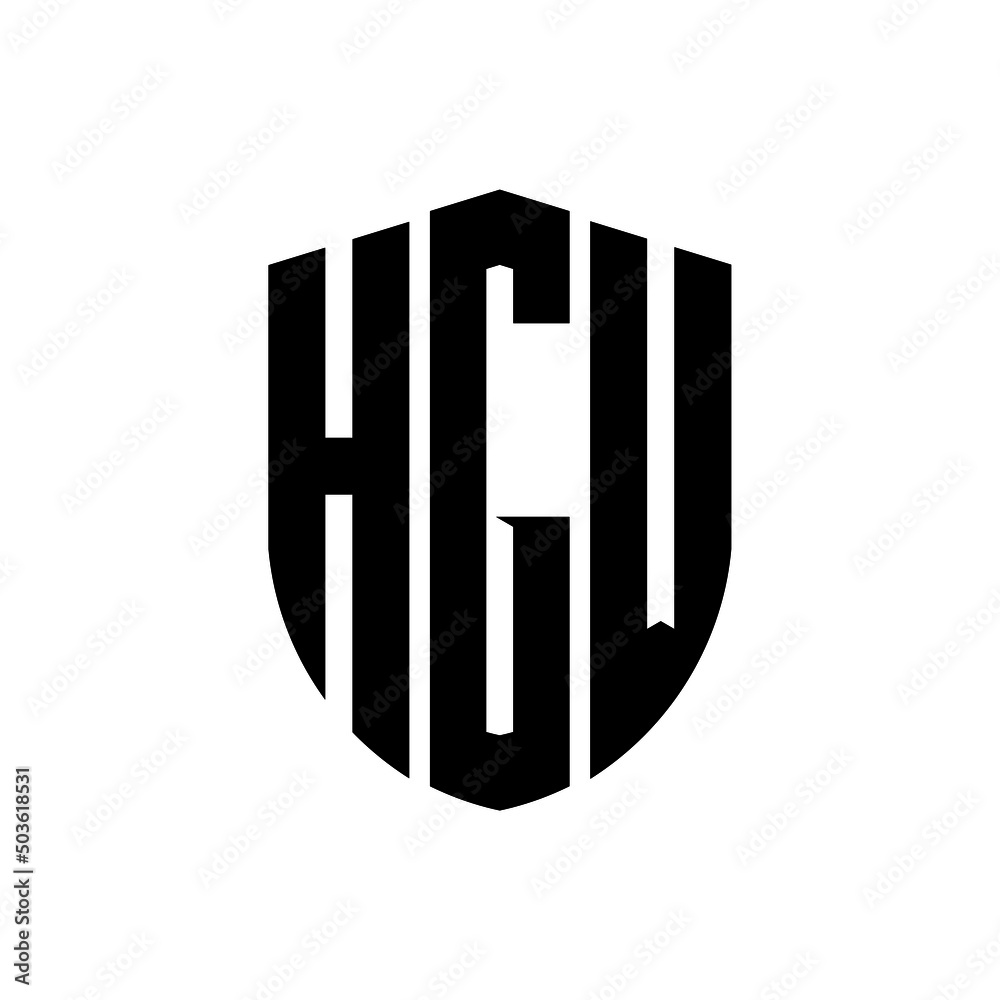HGW letter logo design. HGW modern letter logo with black background
