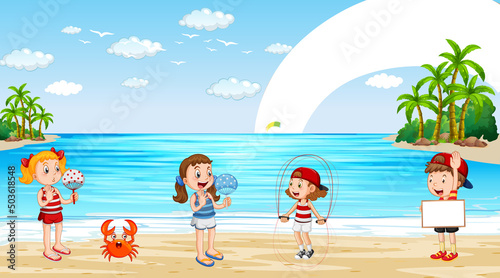 Children playing on the beach