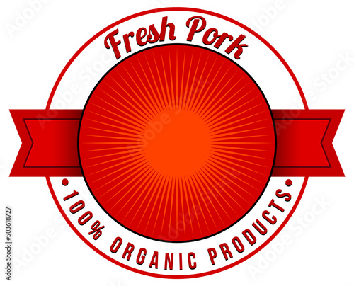 Fresh pork organic product logo template
