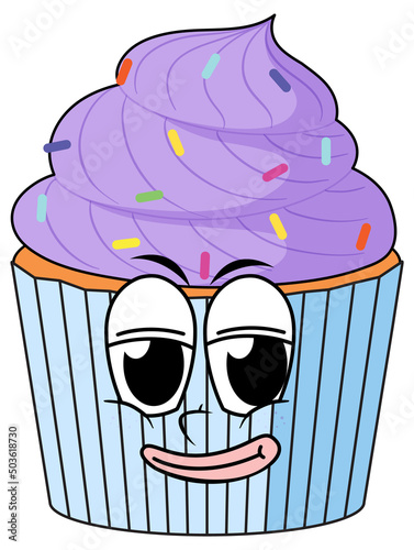 Cupcake with purple cream