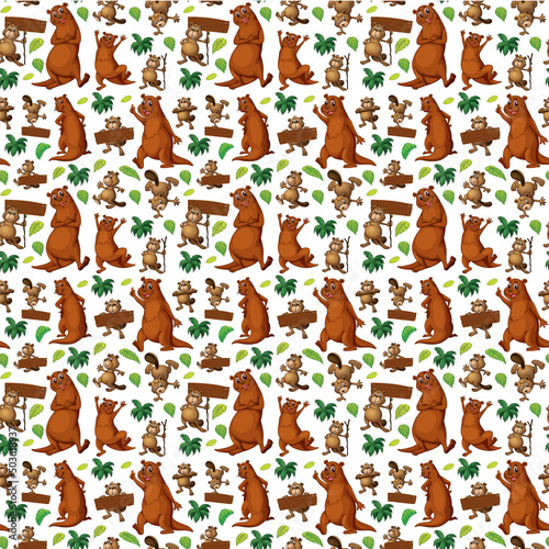 Cute animals cartoon set on white background
