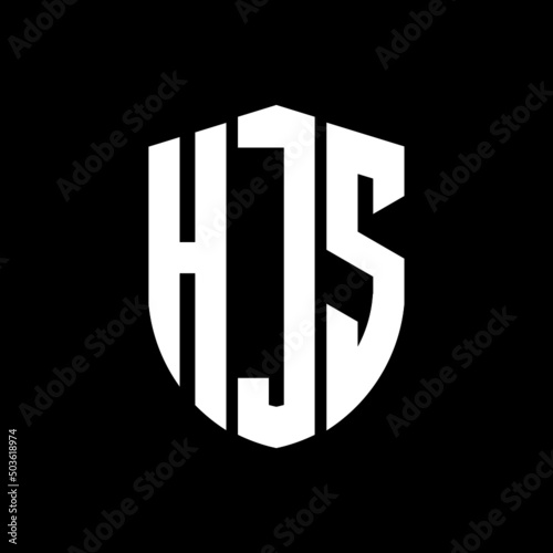 HJS letter logo design. HJS modern letter logo with black background. HJS creative  letter logo. simple and modern letter logo. vector logo modern alphabet font overlap style. Initial letters HJS  photo