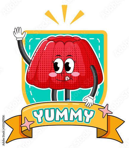 Funny jelly cartoon character