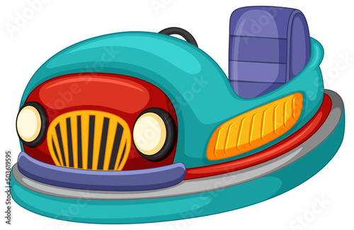Cartoon bumper car on white background