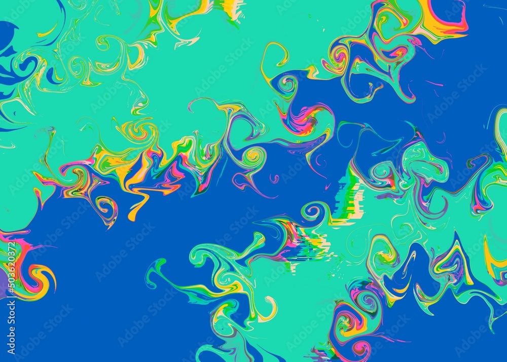 Holographic psychedelic glitched background with petrol stains.Modern color on background. Holographic psychedelic glitched background with petrol stains.Modern color on background.