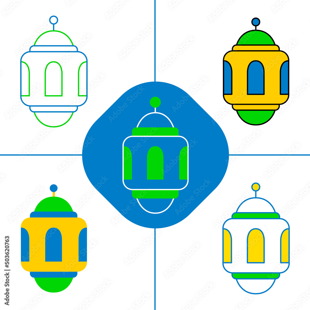 Fototapeta premium islamic lantern in flat design style