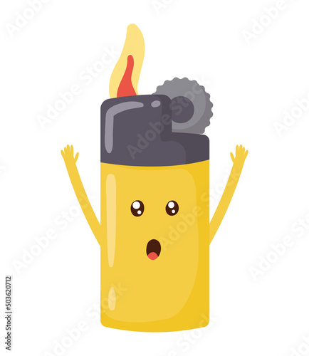 yellow lighter kawaii