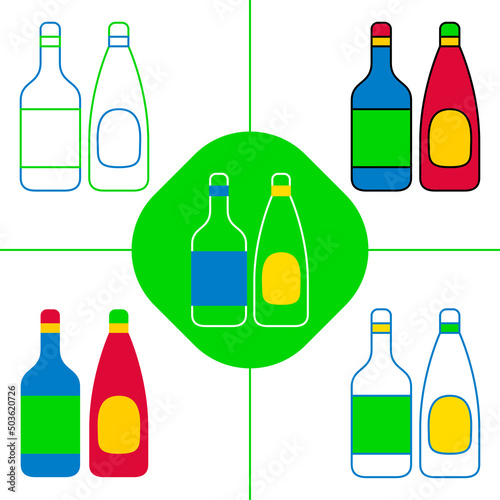 syrup bottle in flat design style